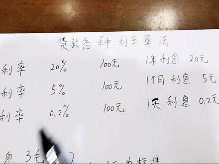 各种利率算法,年利率,月利率,日利率,毛,分,厘,年息,月息#算账