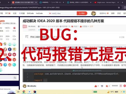 IDEA代码报错无提示问题解决