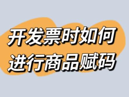 商品如何赋码?一起来学习一下吧!#会计 #记账报税 #发票 #会计实操 #零基础会计教学