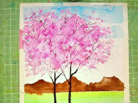 居然有人说我不会用普通的水彩笔画出漂亮的风景画,开玩笑,一分钟教你画一张#画画其实很简单 #一学就会系列 #水彩笔风景画