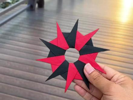 太酷了,十角折纸飞镖,你学会了吗?#纸飞镖制作教程 #折纸玩具 #折纸飞镖 #飞镖折纸