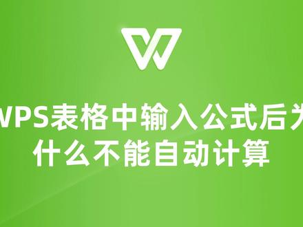 WPS表格公式输入后不自动计算?解决方案在这里! #wps #wps表格 #wps基础 #wps技巧