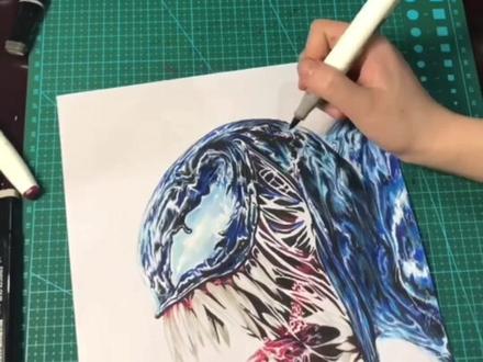 #教大家随便画个毒液 #画 #毒液毒液毒液毒液 轻松上手,5秒出奇迹