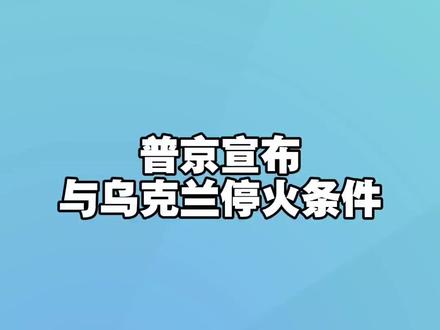 普京宣布与乌克兰停火条件