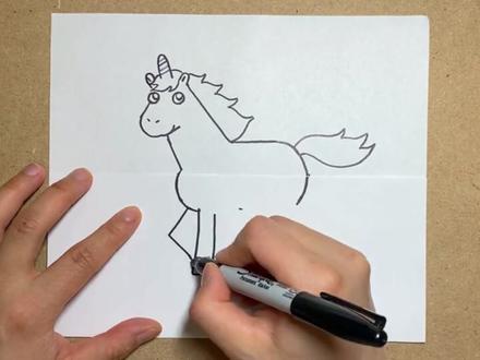 奔跑的独角兽 儿童简笔画 #简笔画