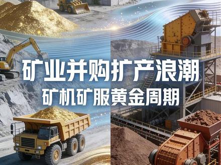 矿业并购扩产浪潮矿机矿服黄金周期 商品价格上行周期下,紫金矿业等头部矿企盈利能力提升,开启并购扩产潮,矿业资本性支出持续增加。矿山、矿机制造商、矿服提供商全面受益,其中矿机矿服企业业绩增速或超矿山本身。稀贵金属因项目丰富更易涉足,南矿集团、浙矿股份、耐普矿机分别卡位黄金、铅银、铜金等矿种,分享行业红利, #矿产并购 #矿机 #矿服 #金属涨价