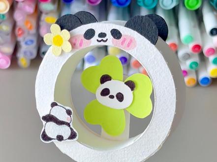 自制夏日熊猫风扇🍃🧊‼️ #手工diy #教程 #手工