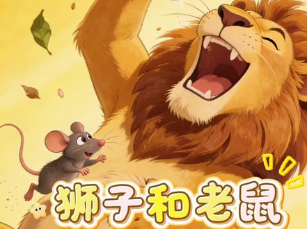 一起来听伊索寓言故事《狮子和老鼠》,这个故事告诉我们,善良有好报狮子放了老鼠,老鼠才会来救它,朋友不分大小:小个子也能帮大忙。#故事 #绘画 #抖音玩法达人计划