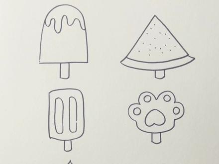 简笔画第13集:六种冰棒的画法,保证你一看就会#少儿美术教育 #一起学画画 #简笔画 #跟着抖音学画画 #画画练习打卡