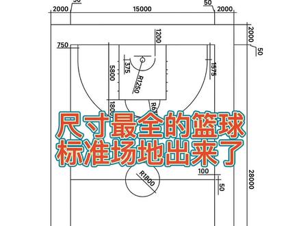 尺寸最全的篮球场标准场地线出来了,教你快速画出一个标准篮球场#篮球场#篮球场划线 #篮球馆 #体育场地建设 #抖加小助手