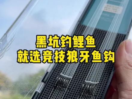 黑坑钓鲤鱼,你喜欢用狼牙还是新关东呢?#户外钓鱼 #黑坑钓鱼 #狼牙鱼钩 #子线双钩 #纯手工绑钩