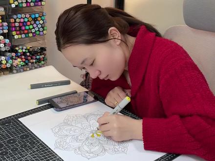 一天完成五幅作品的日常#主题画 #代画 #手抄报 #画画 #马克笔画