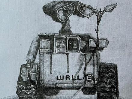 机器人总动员素描画法#美术课堂 #素描