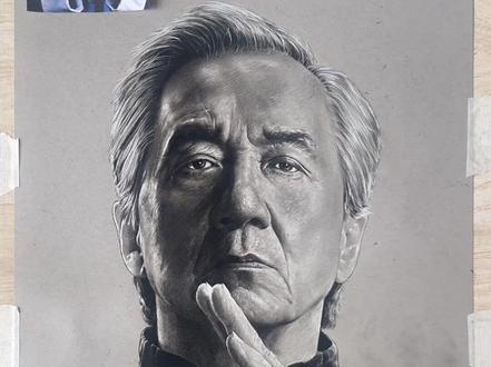 画成龙素描的全过程 #成龙