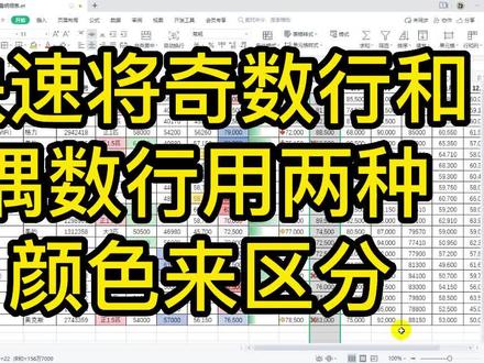 WPS快速将奇数行和偶数行用两种颜色来区分#excel技巧 #office办公技巧 #愿所有的美好和期待都能如约而至 #专业的事交给专业的人 #wps表格 #wps办公教学