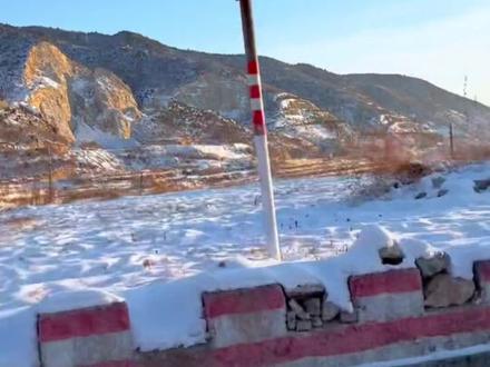 这里是山西•洪洞#雪山 #日落