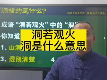 你知道洞若观火中的“洞”是什么意思吗?#传统文化 #知识分享 #成语故事 #中视频伙伴计划