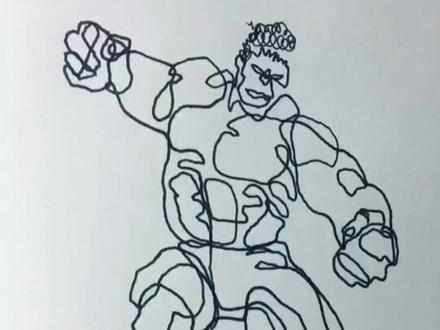 挑战全抖音!一笔画绿巨人浩克!