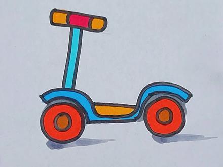 滑板车#简笔画#儿童简笔画 #一起学画画 #简笔画教程#一学就会的简笔画