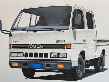 手绘五十铃经典轻卡小货车,童年记忆#抖音汽车 #都是好车 #马克笔手绘 #五十铃双排 #经典车