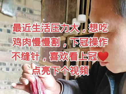 最近生活压力大,想吃鸡肉慢慢割,下冠操作不缝针,喜欢看上冠❤️点亮下个视频