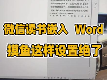 微信读书嵌入 Word,这样摸鱼绝了 #上班摸鱼 #摸鱼看小说 #打工人摸鱼 #办公室日常 #摸鱼的一天