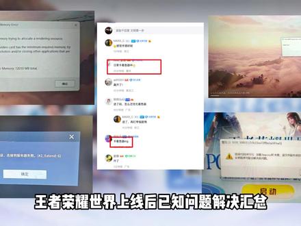 王者荣耀世界上线后问题解决汇总!进不去/闪退报错/错误代码 #王者荣耀世界 #王者荣耀世界闪退 #王者荣耀世界进不去 #王者荣耀世界着色器 #王者荣耀世界报错