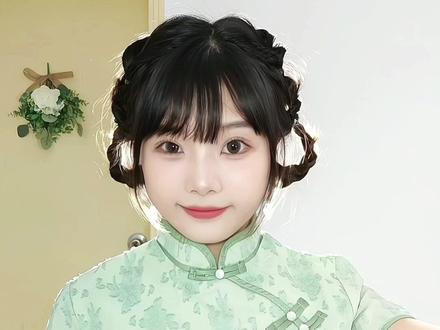 中短发国风旗袍发型🍃简单日常不出错!全真发无发包哦~#手残党也能学会的发型 #旗袍 #国风 #中短发 #中长发