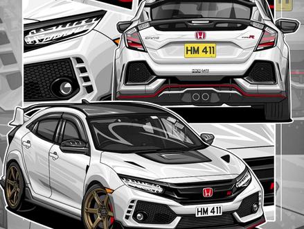 懂车的只认 FK8 改装思域再像也冒充不了#思域 #fk8 #typer #jdm #汽车绘画