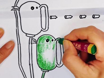 植物大战僵尸豌豆射手来了爸妈们可以带宝贝一起玩#创作灵感 #原创绘画 #随手画