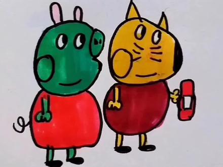 小猪佩奇简笔画#简笔画 #创意儿童画 #动画