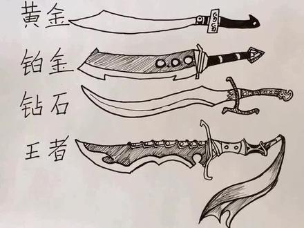 简笔画刀剑、在坐的各位是那个段位呢?😄#没有撤退可言