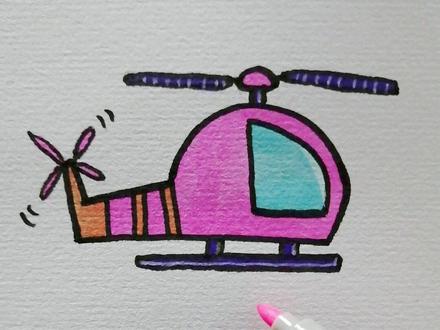 【飞行系列】直升机的简单画法@抖音小助手 #简笔画 #手绘 #直升机 #画画