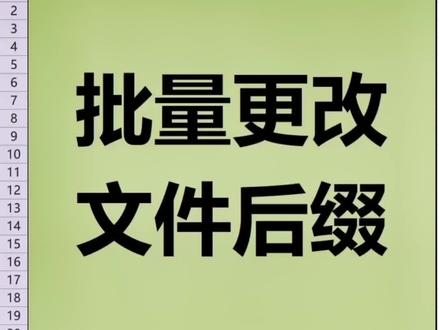 如何批量修改文档后缀#修改名称 #后缀 #excel技巧