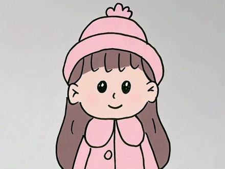 这样画冬日里的小女孩,三岁小孩都会#简笔画 #画画 #儿童简笔画 #创意简笔画