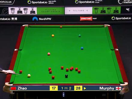 斯诺克最新的比赛!赵心童硬钢魔术师墨菲,一杆操作实现了五五开 #台球 #斯诺克 #赵心童 #墨菲 #名场面