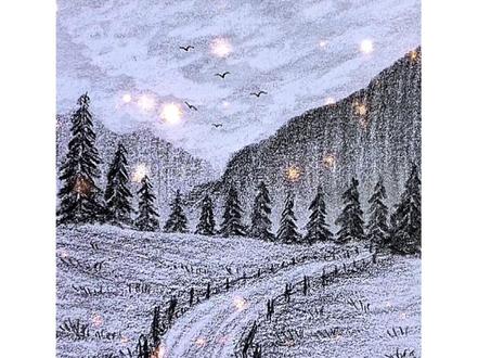 素描风景最简单画法!手残党也能画出意境美#零基础学画画 #画画 #绘画过程分享 #一起学画画 #创作灵感