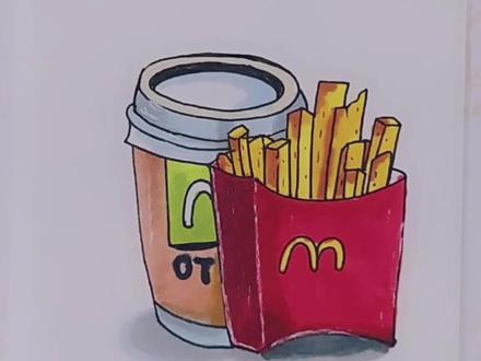 今天来份薯条#手抄报 #抖音热门 #简笔画 #儿童画 #绘画教程