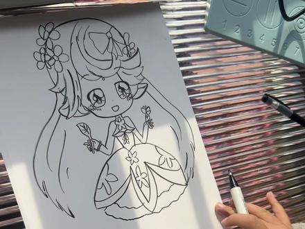 花仙子简笔画 #真实生活分享计划 #自学画画打卡 #简笔画 原创花仙子,我觉得超美