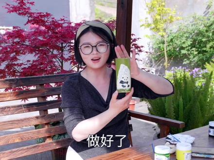 竹筒上画熊猫竹子,做一个笔筒放画笔 #高级短片轻松剪