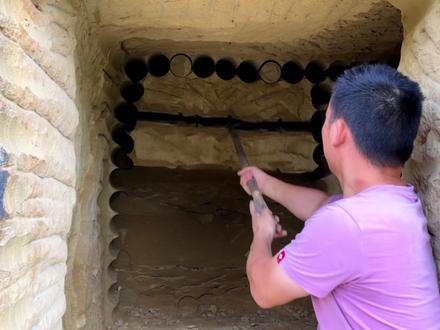 悬崖凿石屋,新工具也不是万能,还得想办法!