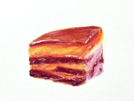 吃肉啦,要每天都吃肉#画画 #彩铅 #原创 #跟着抖音学画画 #红烧肉 @DOU+小助手