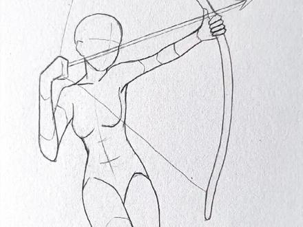 射箭姿势怎么画#简笔画#画画教程 #画画教程 #内容启发搜索 #自学画画 #画画