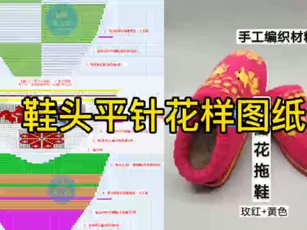 八瓣花双鱼方块波浪,补丁条纹平针花样图纸,打毛线鞋平针花样图案 #毛线鞋 #毛线拖鞋 #毛线棉鞋 #图纸