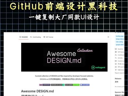 GitHub黑科技,前端设计师的宝藏工具! 一键复制大厂同款UI设计,太🐂了!#前端 #GitHub #ai工具测评 #codex #编程
