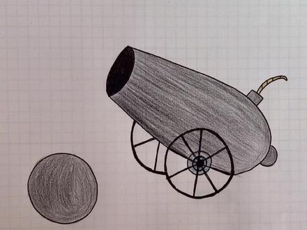 跟着佩奇学画画,大炮的画法;车辆自愿停放,损坏概不负责😄#小猪佩奇 #简笔画