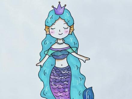 美人鱼简笔画🧜♀️ #美人鱼简笔画