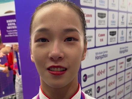#聚焦杭州亚运会 体操女团冠军队员章瑾:今天大家发挥的都非常棒。后面的全能比赛要做好自己。 #中国体操