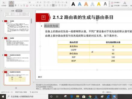 2.1.2 路由表的生成与路由条目