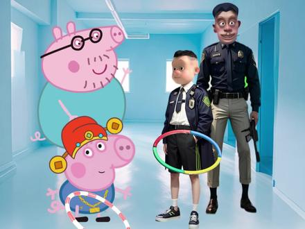 小猪乔治玩套圈#儿童动画 #二次元 #小猪佩奇 #积木